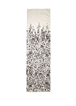 Bej Desenli Kadın İpek Fular