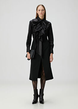 Siyah Midi Yün Etek