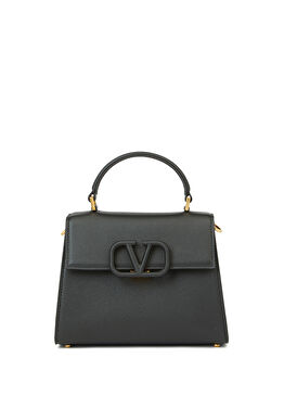 VLogo Siyah Kadın Deri Çanta