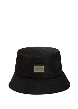 Siyah Logo Detaylı Erkek Bucket Şapka