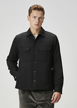Hyde Siyah Yün Dış Gömlek