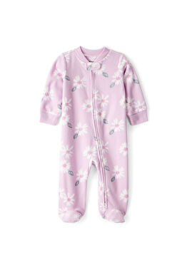 Mor Kız Bebek Polar Tulum