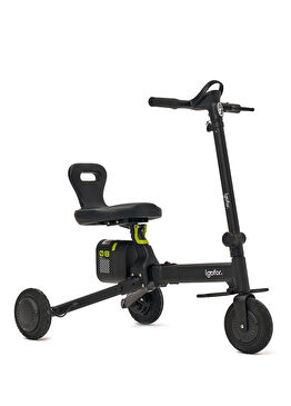 3 Tekerlekli Siyah Oturulabilir ve Katlanabilir Elektrikli Scooter