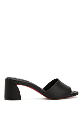 Jane Siyah Kadın Deri Terlik