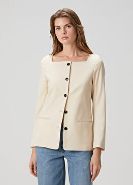 Bej Kare Yaka Blazer