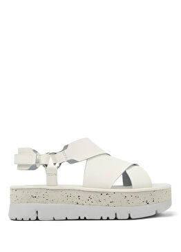 Oruga Beyaz Deri Kadın Sandalet K201399-006