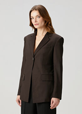 Cutaway Kahverengi Yün Blazer