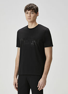 Beyaz Taşlı Logolu T-shirt