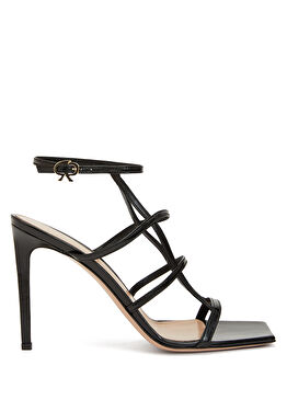 Siyah Kadın Deri Sandalet