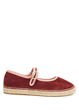 Bordo Toka Detaylı Kadın Espadril