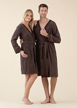 Floss Koyu Kahve Bambu Unisex Bornoz