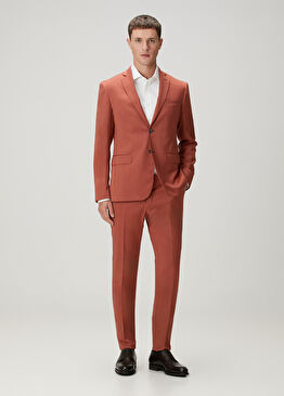 Açık Turuncu Yün Takım Elbise