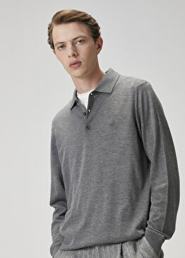 Gri Melanj Yün Kazak