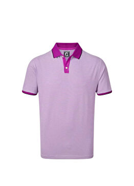 Pique Ministripe Mor Kısa Kollu Erkek Golf T-Shirt