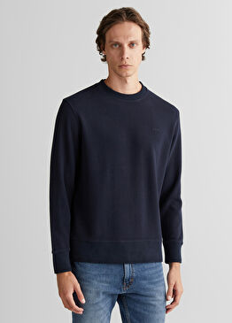 Lacivert Bisiklet Yaka Erkek Sweatshirt