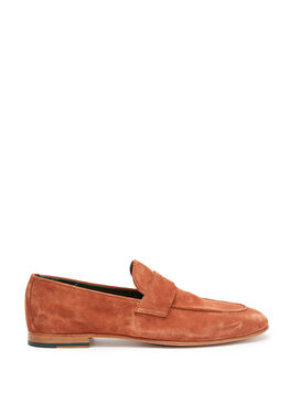 Kiremit Astarsız Erkek Süet Loafer