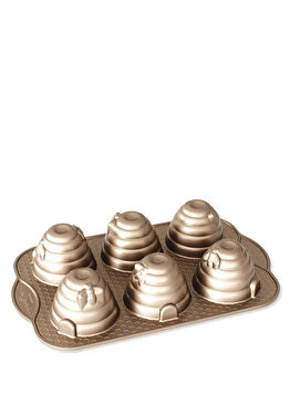 Platin Mini Arı Kovanı Dökme Alüminyum 6'lı Kek Kalıbı