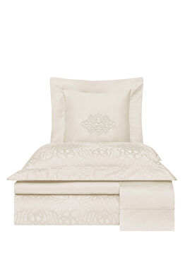 Valois Ekru Pamuklu Jakar Çift Kişilik Nevresim Takımı 200 x 220 cm