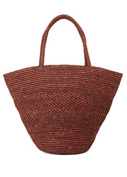 Emlie Bordo Kadın Rafya Plaj Çantası