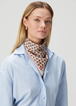 Desenli Kadın İpek Fular