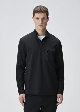 N-Tech Siyah Göğüs Cep Detaylı Sweatshirt