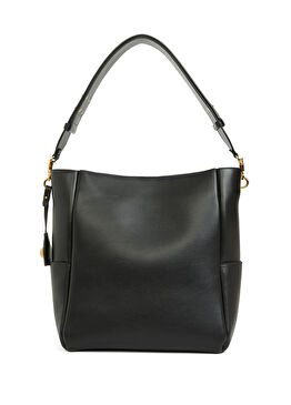 Siyah Kadın Deri Alışveriş Çatnası