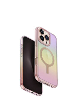 Iridescia iPhone 16 Pro Pembe Rainbow MagSafe Uyumlu Telefon Kılıfı