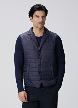 Lacivert Puffer Casual Yelek