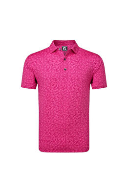 FootJoy Çiçek Baskılı Polo Yaka Golf T-Shirt Fuşya 81616