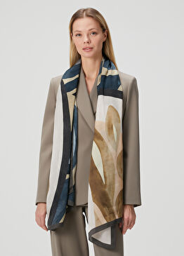 Desenli Kadın İpek Saten Şal