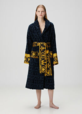 Siyah Logo Jakarlı Bornoz