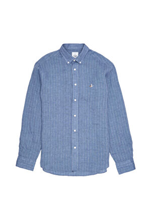 Beymen Club Comfort Fit Blue Linen Shirt - 8