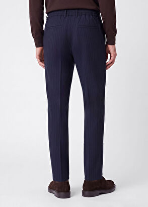 Beymen Club Regular Fit Navy Blue Striped Patterned Sports Tro - 3