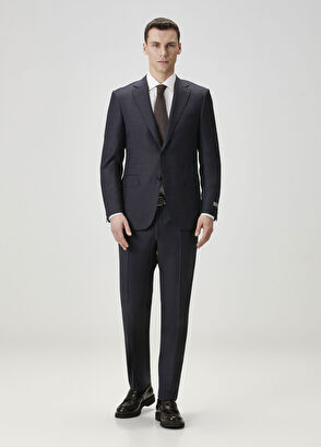 Koyu Lacivert Yün Takım Elbise - Görsel 4