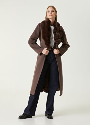 Beymen Club Kahverengi Yaka Detaylı Palto - 3