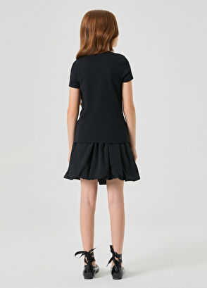 Guess Baskılı Siyah Kısa Kollu Kız Çocuk T-shirt  - 3