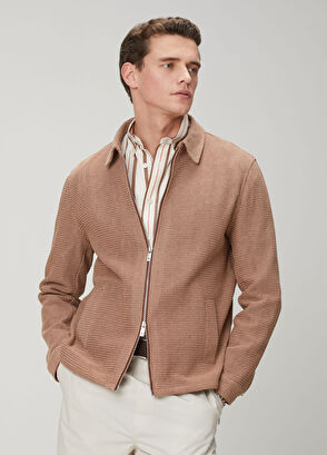Beymen Club Kahverengi Pudra Örgü Görünümlü Ceket - 11