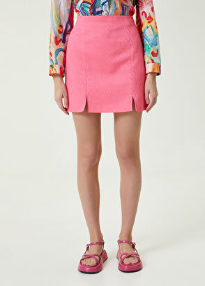 Beymen Club Pink Tree Bark Patterned Mini Skirt - 3