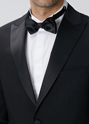 Network Siyah Yün Karışımlı Smokin Takım Elbise - 7