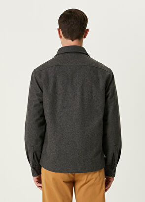 Beymen Club Koyu Gri Yün Dış Gömlek - 3