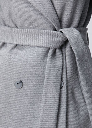 Gri Kuşaklı Uzun Manto - Görsel 7