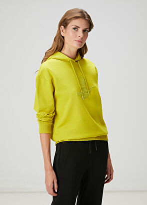 Beymen Club Açık Yeşil Kapüşonlu Karalama Kuş Nakışlı Sweatshi - 4