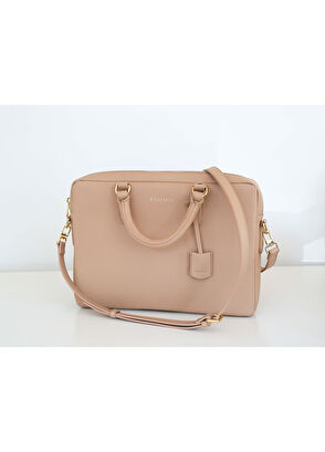 Bej 13" - 14" Askılı Laptop Çantası - Görsel 5