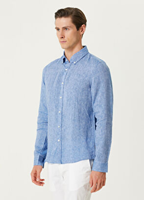 Michael Kors Mavi Keten Gömlek - 3