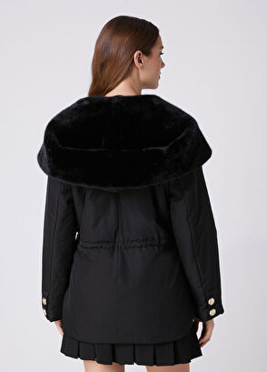 Beymen Club Black Hooded Double-Breasted Coat - 5