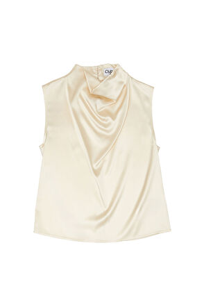 Beymen Club Cream Silk Blouse with Cowl Neck - 5