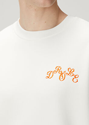 Drôle De Monsieur Beyaz Logo Nakışlı Sweatshirt - 5