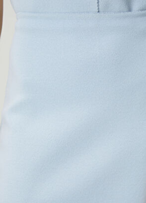 Beymen Club Mavi Etek Ucu Dilimli Mini Triko Etek - 6