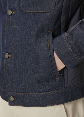 Beymen Club Lacivert Kapitone Detaylı Denim Ceket - 7