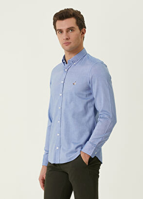 Beymen Club Slim Fit Mavi Oxford Gömlek - 3